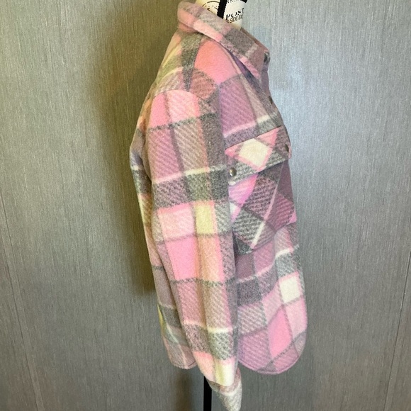 Blank NYC Pink and Gray Plaid Jacket Size Medium - Picture 4 of 12
